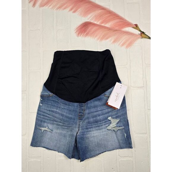 Isabel Maternity Crossover Panel Cut off Shorts Size 0 - Picture 1 of 3